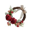 thumbnail image 1 of Advancent Guirnalda de puerta, guirnalda de flores artificiales de ratán, colgante de plantas, accesorios de fotografía, círculo, fiesta de Decoración del hogar  rojo diámetro 26 cm, 1 of 6