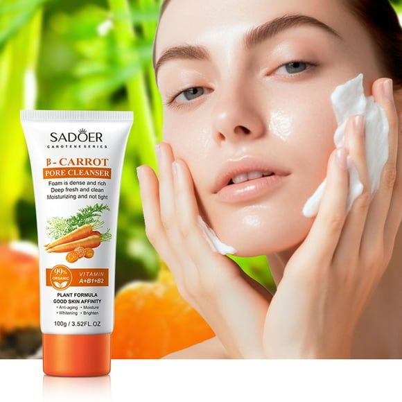 XYAIYT Carrot Cleansing Milk Oil Control Brightening Moisturizing Facial Cleanser for Purified Pores and Radiant Skin with Nutrient Formula Ideal for All Skin Types