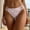 Pink, variant on Womens Black Satin Strappy Bikini Briefs with Bow - Silky Side Strap Polyamide Panties,Size M
