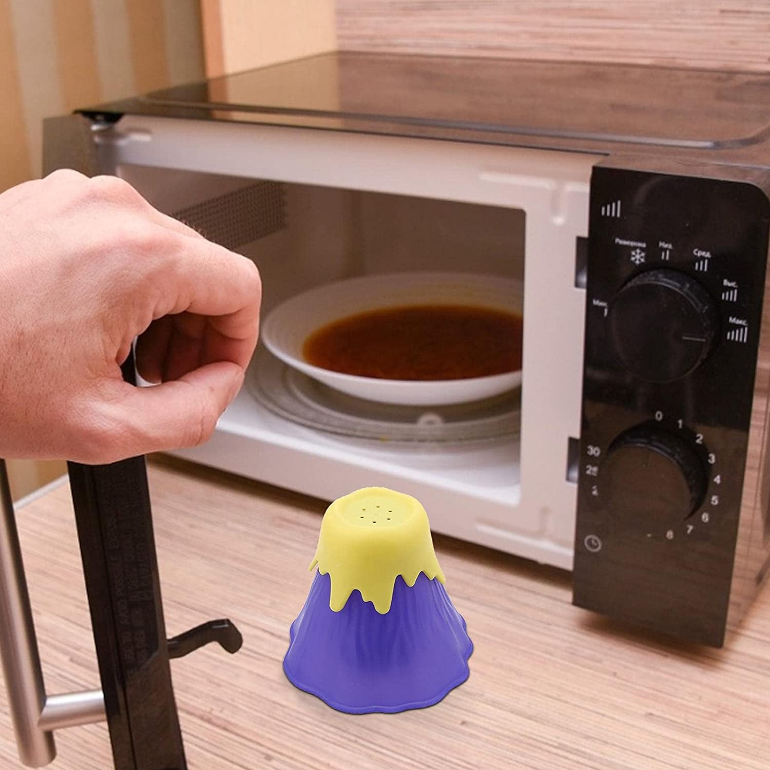 Volcano Microwave Cleaner , Microwave Oven Steam Cleaner,High Temperature Heating 58 Minutes