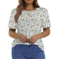 thumbnail image 5 of Fantaslook Blouses for Women Pleated Short Sleeve Tunic Tops Dressy Casual Summer Shirts, 5 of 9