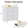 thumbnail image 6 of Cozy Home Solid Wood 3-Drawer Storage Dresser, Rounded Corner Modern Bedroom Chest of Drawers & Large Nightstand, White Organizer for Bedroom, Living Room, Entryway, 6 of 6