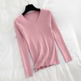 thumbnail image 5 of Vynhevius Women's V Neck Sweater Long Sleeve Ribbed Solid Slim Fit Stretchy Casual Layer Knit Tops, 5 of 5