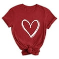 thumbnail image 5 of VKOYWKM Heart Shirts Women Valentines Day T-Shirts Heart Graphic Tees Cute Tops Holiday Short Sleeve T Shirts Casual Crew Neck Romantic Tshirts, 5 of 5