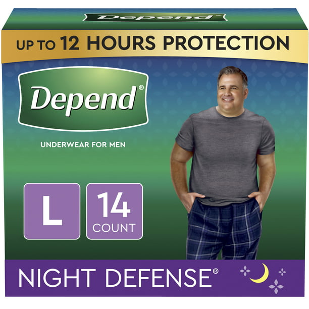 Depend Night Defense Incontinence Underwear for Men, Overnight, Size ...