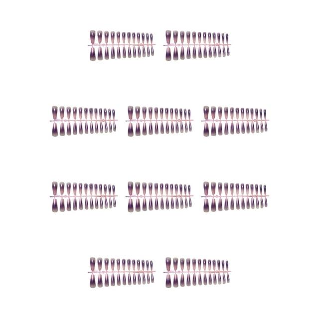Soidarity 24 piezas de uñas postizas, cubierta completa, estilo degradado a presión, puntas de uñas artificiales largas, decoraciones de Type4 NO4
