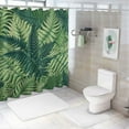 thumbnail image 6 of Leisuo Palm Leaf Shower Curtain, Exotic Pattern with Tropical Leaves in Watercolor Art Style Jungle Hawaii for Bathroom White, 6 of 6