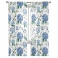 thumbnail image 2 of Blue Spring Floral Semi Sheer Curtains 84 Inch Length 2 Panels Set, Watercolor Botanical Elegant Sheer Kitchen Curtain Privacy Voile Window Curtain for Living Room Bedroom Rod Pocket Drapes, 2 of 7