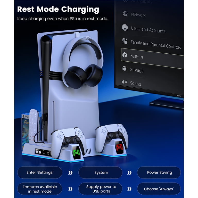 Esywen PS5 Stand with RGB Cooling Station photo 4