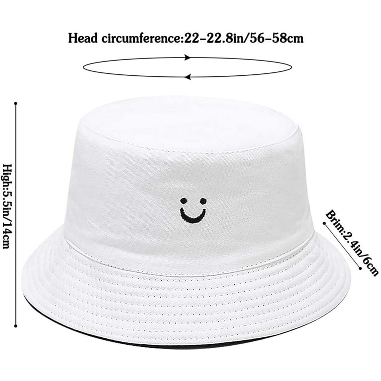 SYGA Double Sided Bucket Hat Unisex Smiley Face Sun Beach Cap