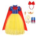 thumbnail image 1 of Vestido de princesa Blancanieves de Disney, diadema, disfraz para niñas y niños con capa, vestido de baile de encaje para Halloween, vestido de fiesta de cumpleaños para niños 150 Gao Jinjia  LED, 1 of 2