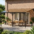 thumbnail image 2 of Outsunny Pavillon Adossé 13 Pieds x 10 Pieds, Pergola Extérieure à Toit Rigide Fixée au Mur, 2 of 10