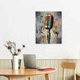 thumbnail image 2 of ONETECH  Music Artistic Paintings Wall Art Microphone and Headset Note Picture Canvas Giclee Print Modern Home Studio Bedroom Decor Stretched and Framed Ready to Hang Each, 2 of 4