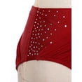thumbnail image 7 of CHICTRY Women's Lyrical Dance Outfits Two Piece Sparkly Rhinestone Modern Contemporary Dancewear Burgundy XXL, 7 of 7