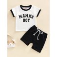 thumbnail image 3 of Musuos Baby Boys 2Pcs Summer Outfits, 6 12 18 24M Short Sleeve Letter Print T-Shirts + Pocket Shorts Set, 3 of 9