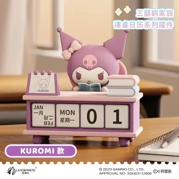 Hot Sanrio Pacha Dog Kuromi Desk Calendar Series Ornaments Cute Pochacco Tabletop Ornaments New Year Birthday Gift For Children