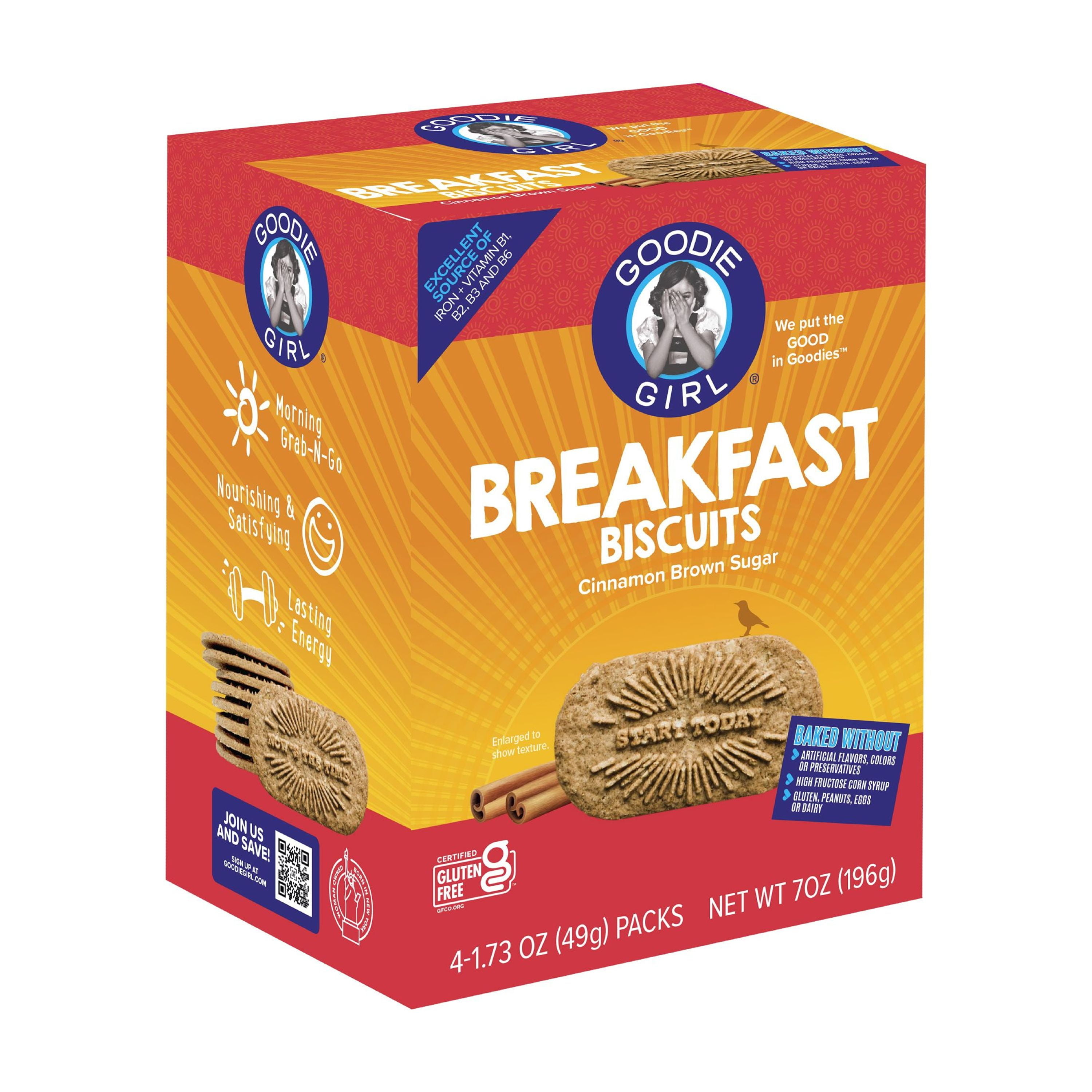 (2 pack) Goodie Girl Cinnamon Brown Sugar Breakfast Biscuits, Shelf Stable, 1.73 oz, 3 Per Pack