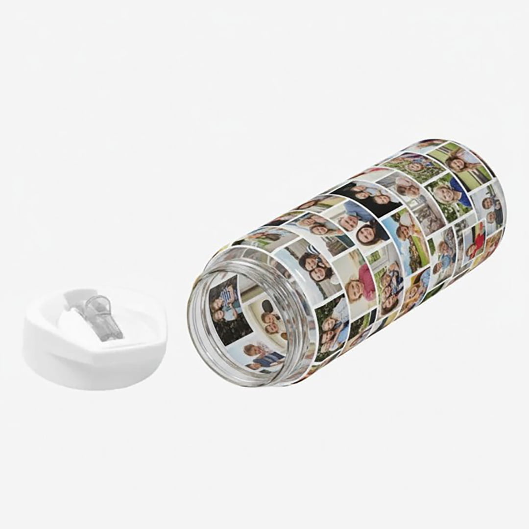 25 oz Personalized Flip Straw Water Bottle with White Lid