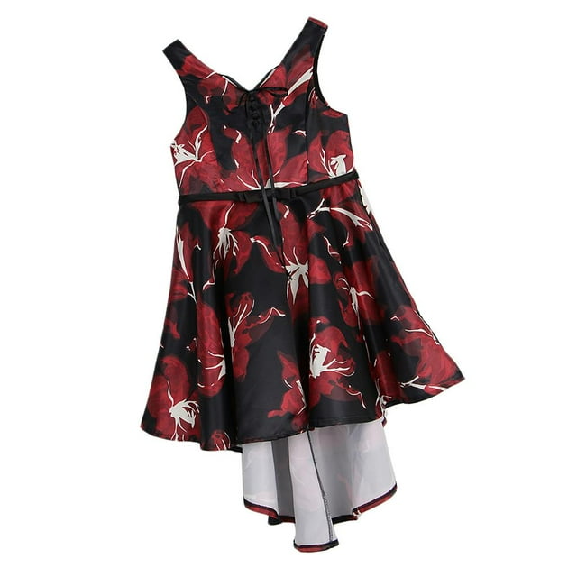 Vestido Formal Floral Impresado Fiesta Cumpleaños Chicas Disfraz Especial Festival rojo Zulema Vestido formal de las muchachas