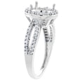 thumbnail image 3 of 14K White Gold Natural Pink Sapphire Ring Oval 8x6mm Diamond Accent, size 7.5, 3 of 4