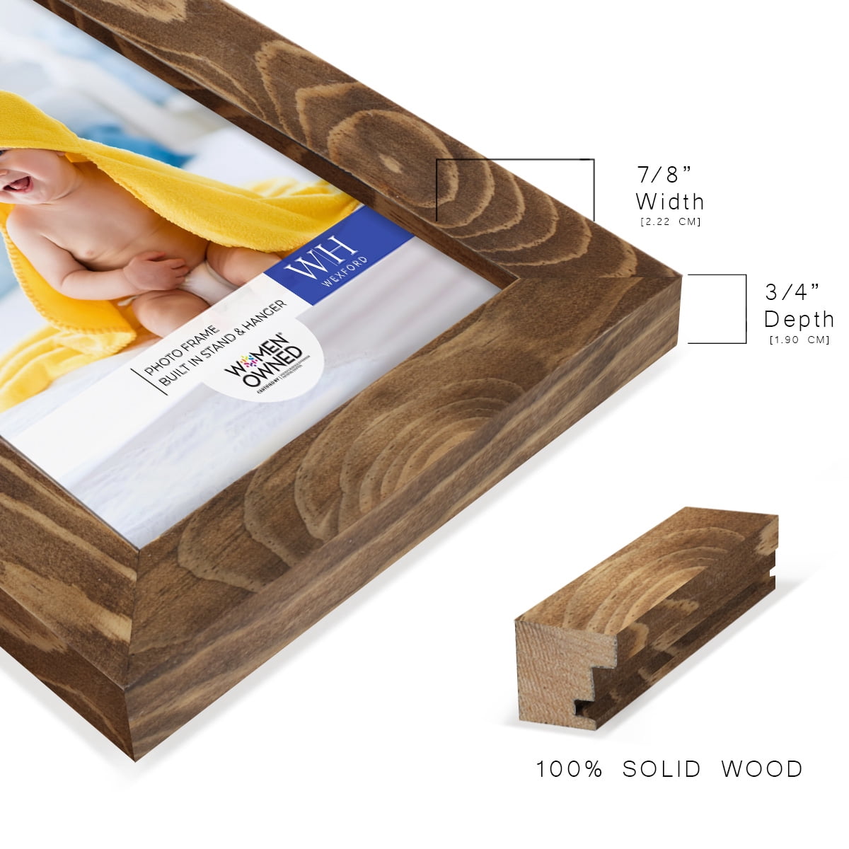 Woodgrain 3.5 in. x 5 in. Walnut Picture Frame Set (Set of 4)