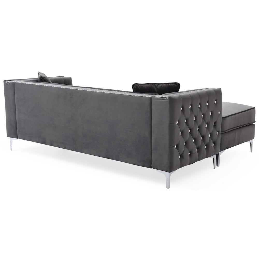 Glory Furniture Paige Sofa Chaise in Gray Color
