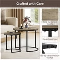 thumbnail image 6 of Yaheetech Nesting Coffee Table with Round Wooden Tabletop for Living Room, Gray, 6 of 8