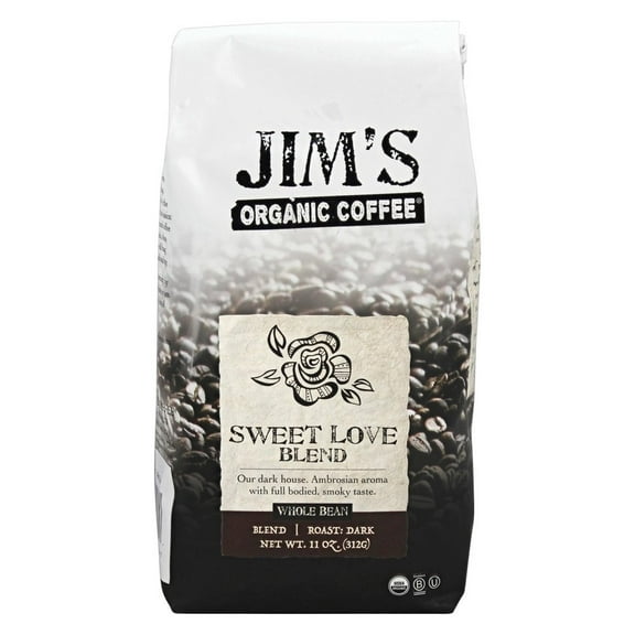 Jim's Organic Coffee Sweet Love Blend, 11 Ounce (Pack of 6)