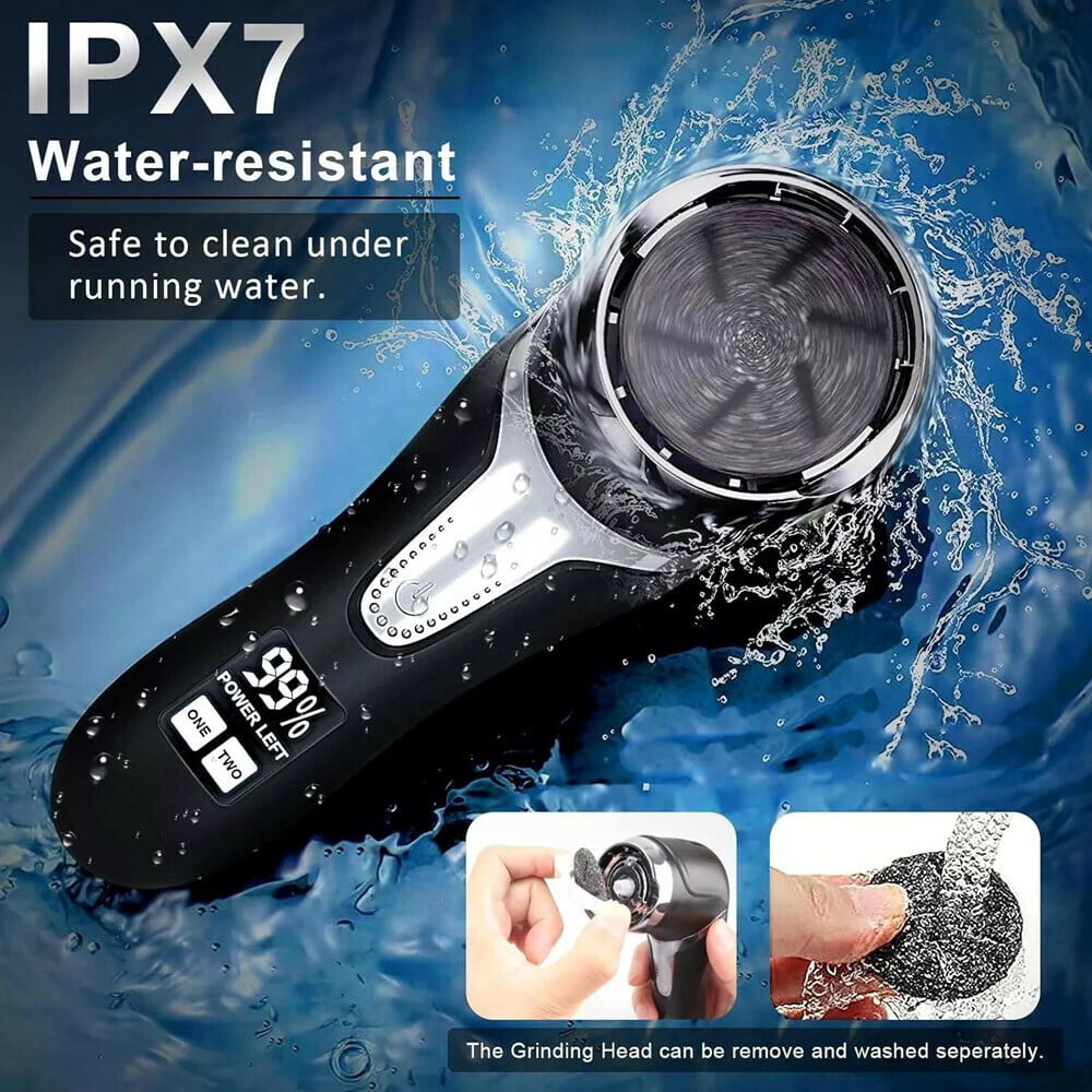 LineYDI All-in-One Electric Pedicure Tool Professional Foot Grinder with Vacuum Suction, 3 Abrasive Heads & Automatic Dead Skin Removal