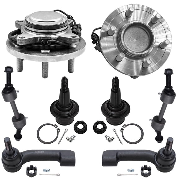 Detroit Axle - 8pc RWD Front Wheel Bearing Hubs Tie Rods Kit for Ford F-150 Expedition Lincoln Navigator