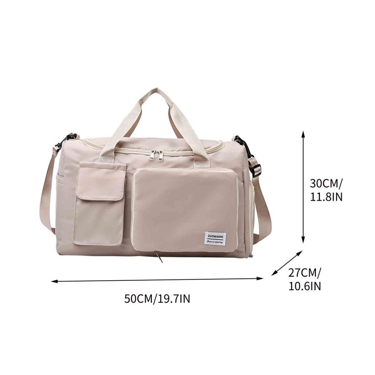 crossbody travel duffle bag Green-Khaki-Cream | Weekender | 7.75L X 5.25H X 4D. CASAFUN Large Hobo Bags for