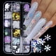 thumbnail image 2 of Cajas Decoraciones de Uñas de Navidad Copo de Nieve Holográfico Brillo de Uñas de Navidad Lentejuelas de Uñas de Copo de Nieve 3D Lentejuelas de Estrella DIY Accesorios de Manicura Láser para Mujeres, 2 of 5