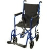 Drive Medical Deluxe Lightweight Aluminum Transport Wheelchair Aluminum, Blue