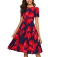 thumbnail image 2 of Ketyyh-chn99 Robes Grande Taille pour Femmes Robe Maxi Grande Taille Combinaisons Manches à Volants Shorts Robe Mini E,L, 2 of 5