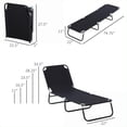 thumbnail image 2 of Outdoor Lounge Chairs, Folding Adjustable Reclining Chaise for Pool, Beach, Patio, Yard | Black | Steel, 2 of 5