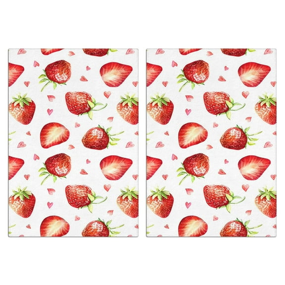 Strawberry Kitchen Towels Set Of 2, Absorbent and Soft Dish Towels for Farmhouse Decor, Country Kitchen.
