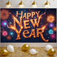 thumbnail image 6 of Decorative Design Happy New Year Banner Polyester Material Celebration Banner Rocket Theme Floral Elements Colorful Theme for Holiday Celebration Indoor Decoration Kids Party, 6 of 9