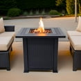 thumbnail image 3 of Sol Living Lausanne 28” Outdoor Propane Fire Pit Table 50,000 BTUs Outdoor Fire Pit Propane Metal Patio Fire Pit with Lava Rocks & Lid Durable Firepits for Outside & CSA Certified Outdoor Fireplace, 3 of 6
