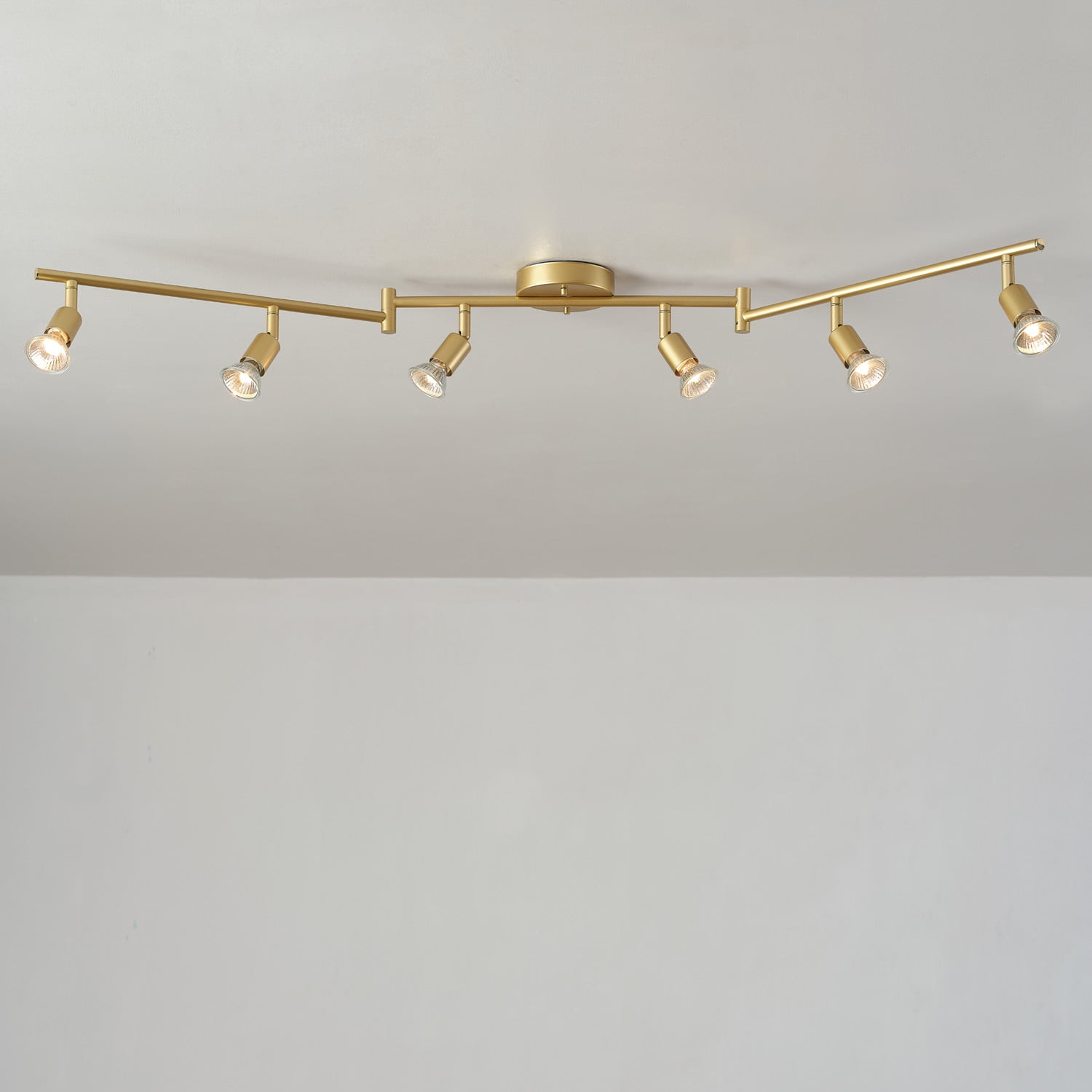 Globe Electric Payton 6-Light Painted Brass Foldable Track Lighting Kit, 57505