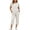 White, variant on Women's 2 Piece Summer Loungewear Set Crew Neck Short Sleeve Top and Drawstring Capri Pants Soft Lightweight Casual Home Vacation Outfits White