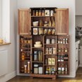 thumbnail image 2 of HOMCOM 64" Kitchen Pantry Storage Cabinet with Adjustable Shelves, Brown, 2 of 10
