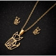 thumbnail image 4 of Fmlxio Gold Necklace for Women Women's Fashion Pendant Earring Set Color Clavicle Necklace Exquisite Earrings Up to 35% off, 4 of 5
