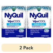 (2 pack) Vicks NyQuil VapoCOOL Cold & Flu Caplets, Nighttime Cold Medicine for Adults, 24 Count