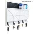 thumbnail image 4 of Excello Global Products Barndoor Mail Holder with Chalkboard, Key Hooks, and Mail Slot (White) - EGP-HD-0447-B, 4 of 5