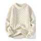 thumbnail image 4 of Suéter de cuello redondo de otoño e invierno para hombre de Twist Knitwear Suéter de base cálida interior engrosada con forro polar para adolescentes, 4 of 6