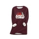 thumbnail image 1 of Sudadera de lana gruesa a la moda con estampado navideño para mujer, ropa interior cálida de terciopelo con cuello redondo Pompotops  gfhjh11072, 1 of 3