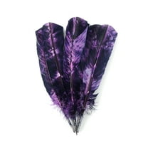 Zucker 10-12" Tie Dye Turkey Feather, Purple Mix, 6 piece package