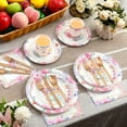 thumbnail image 5 of 350 tea party supplies, spring and summer tea party tableware, disposable plates, napkins, paper cups, plastic tableware set suitable for 50 people to celebrate birthdays, weddings, and baby showers, 5 of 6