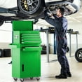 thumbnail image 3 of Tool Box, Seizeen Rolling Tool Chest, Stainless Steel Tool Box with Brake Wheels and 4 Drawers, Detachable Tool Cart, Green, 3 of 9