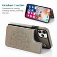 thumbnail image 2 of Dteck Wallet For iPhone 11 with Card Holder, Embossed Mandala Pattern Flower Premium PU Leather Double Magnetic Buttons Flip Shockproof Protective Case, gray, 2 of 5